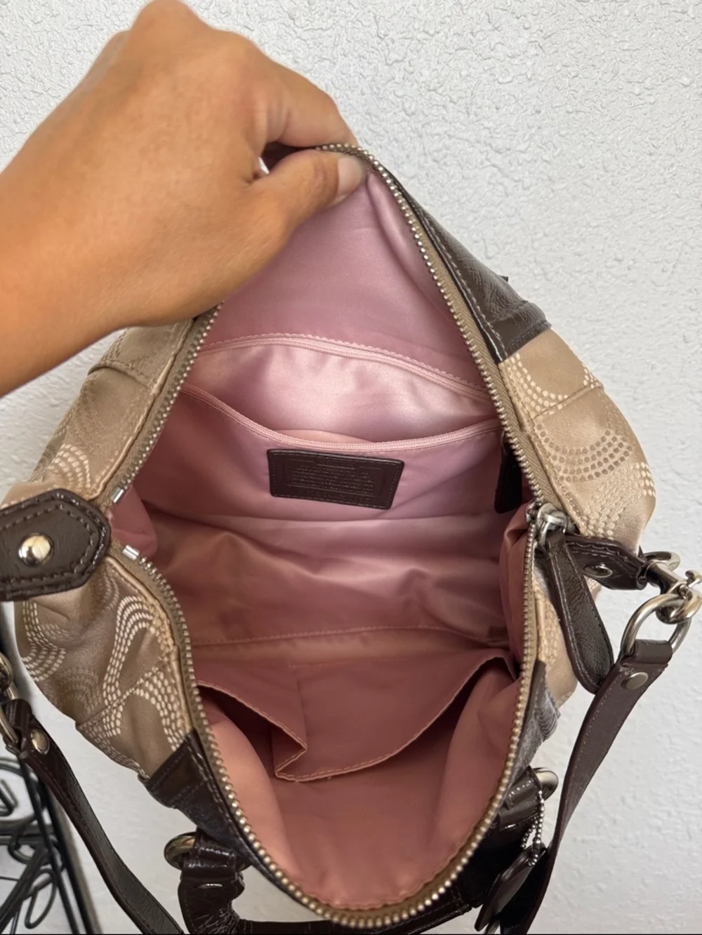 Coach satchel beige
